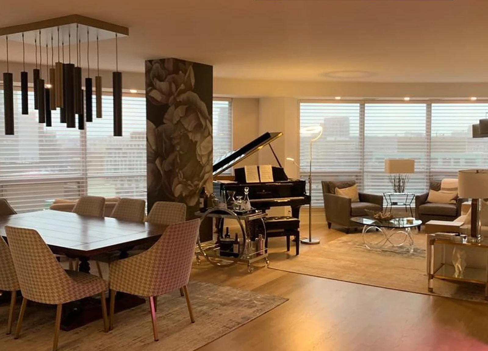 AFTER: Yorkville 3000 sqft condo living/dining with piano, finished