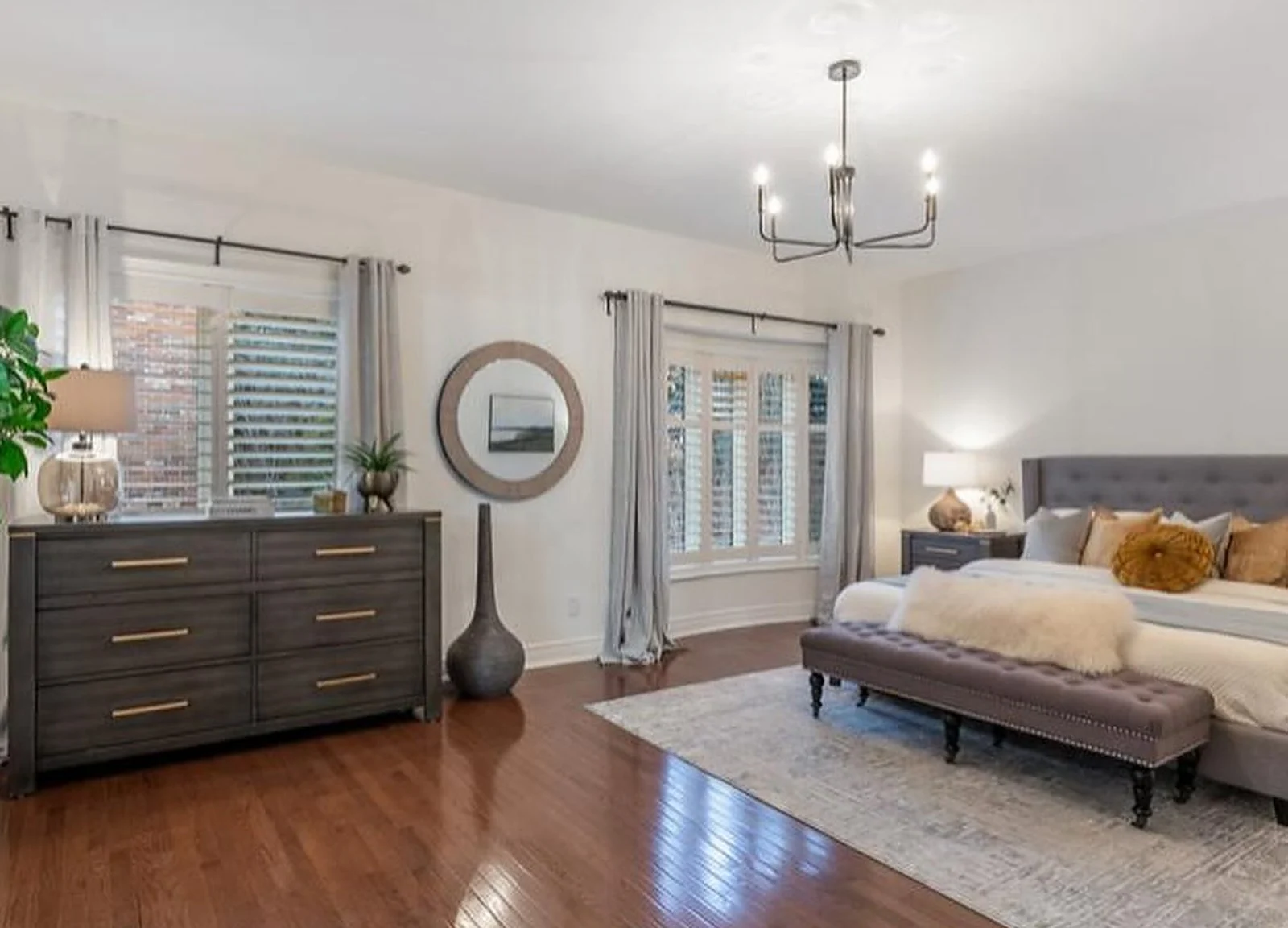 AFTER: master bedroom, white walls
