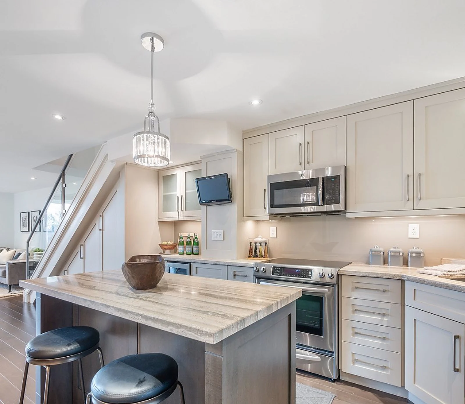 Penthouse kitchen with island