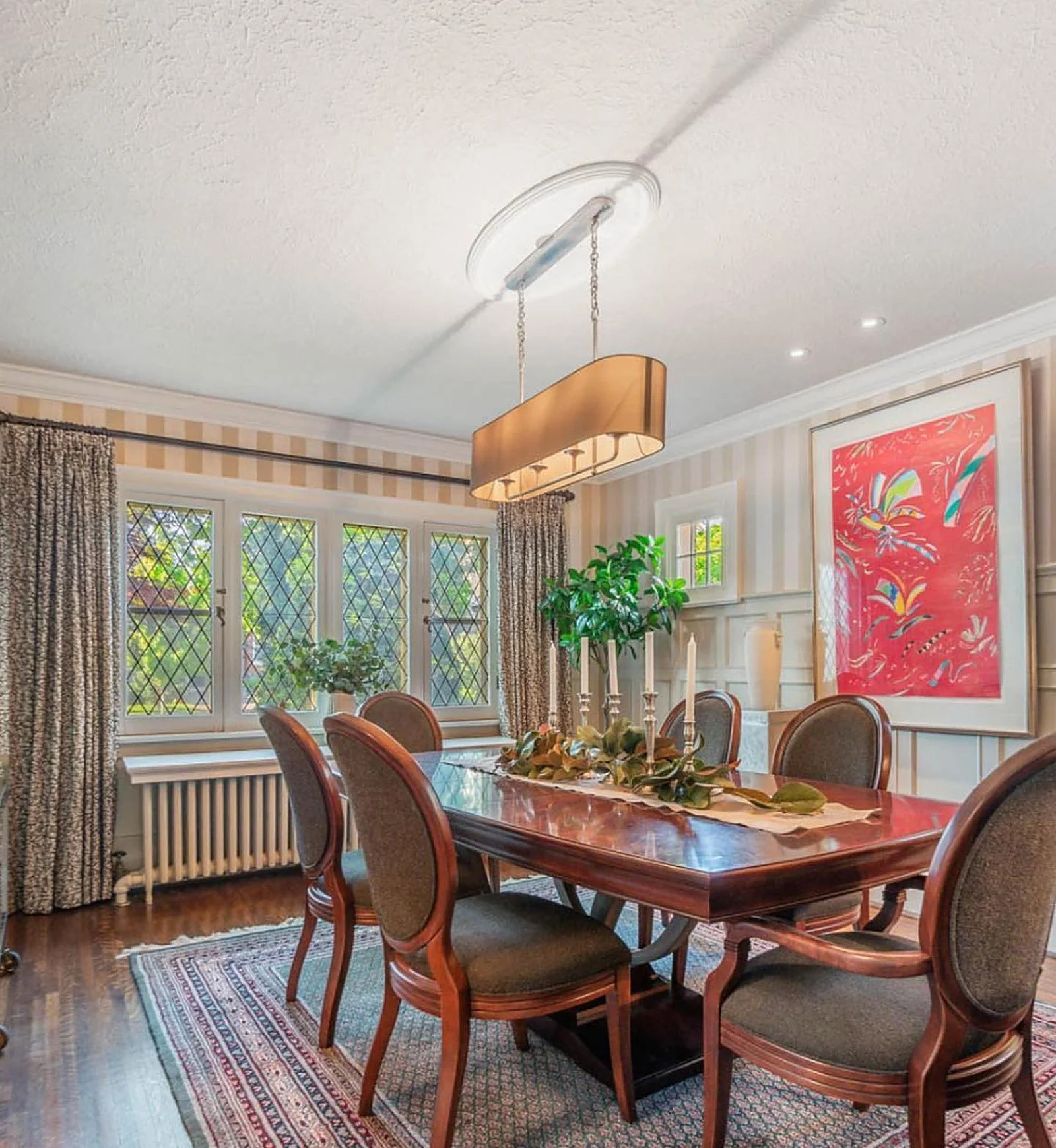 Lytton Park dining room, red art
