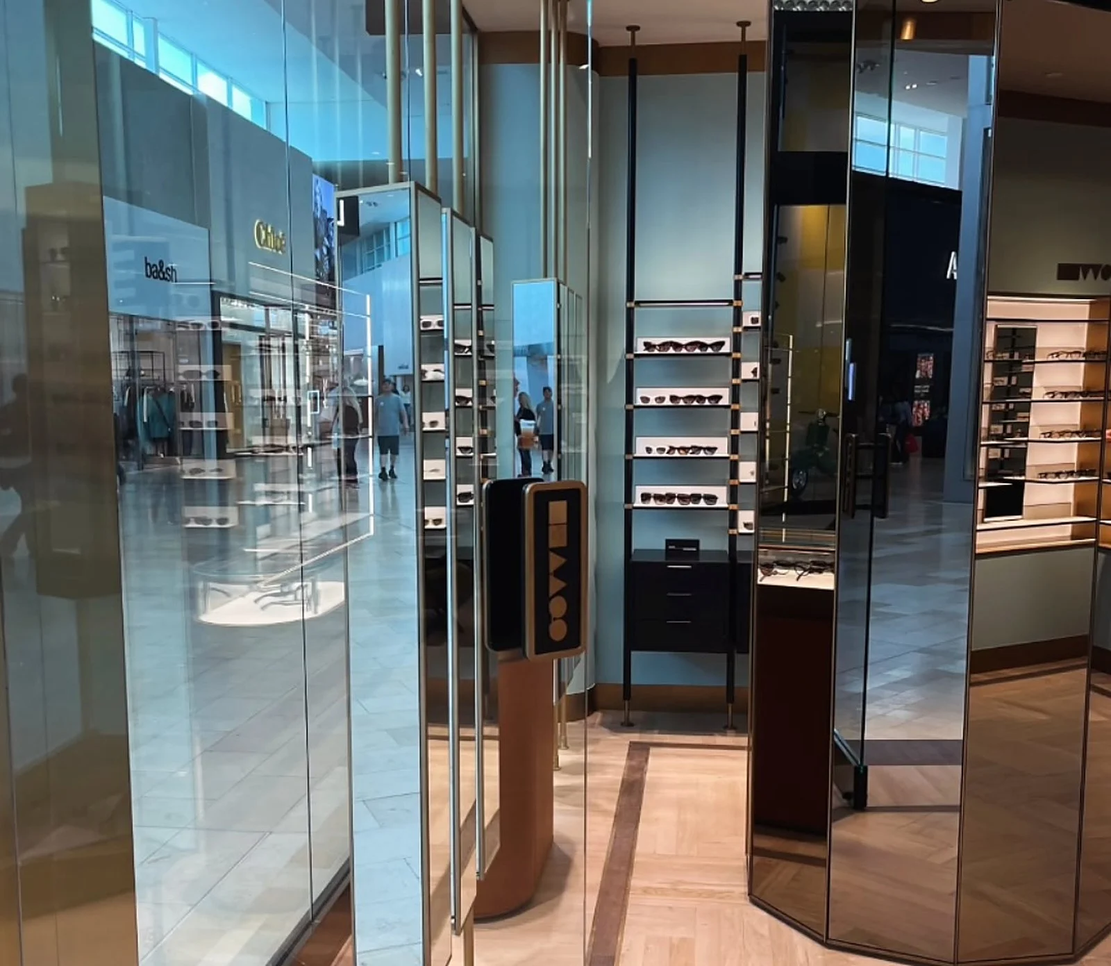 Oliver Peoples interior glass and mirrors