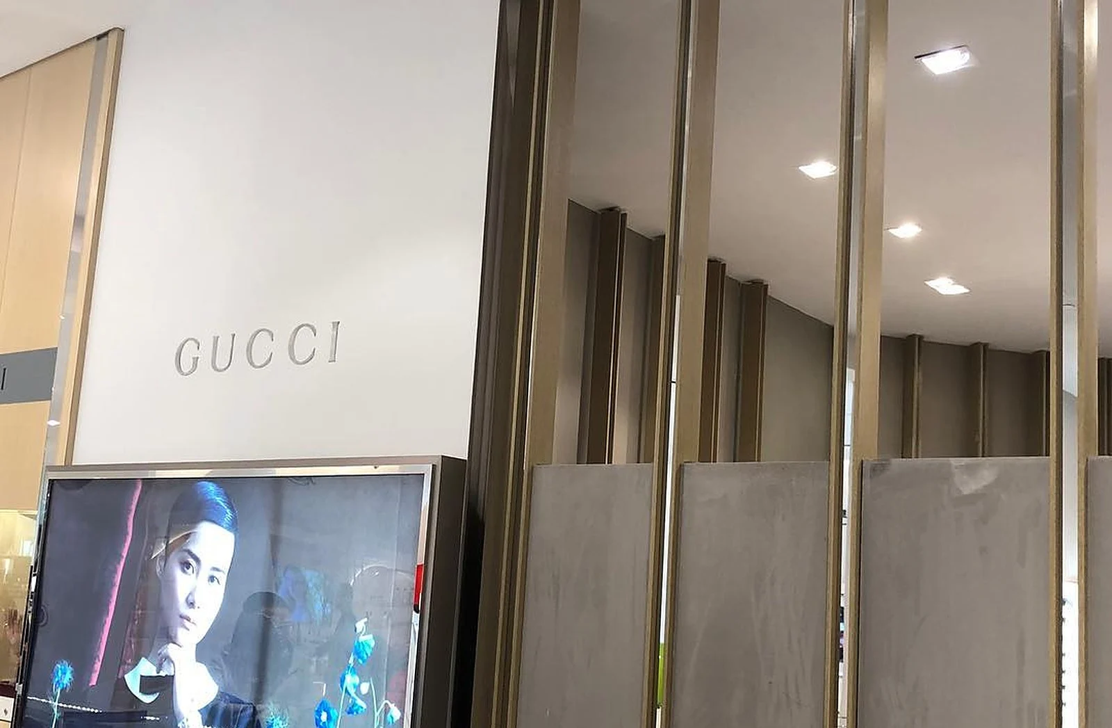 Gucci boutique detail wall at Holt Renfrew