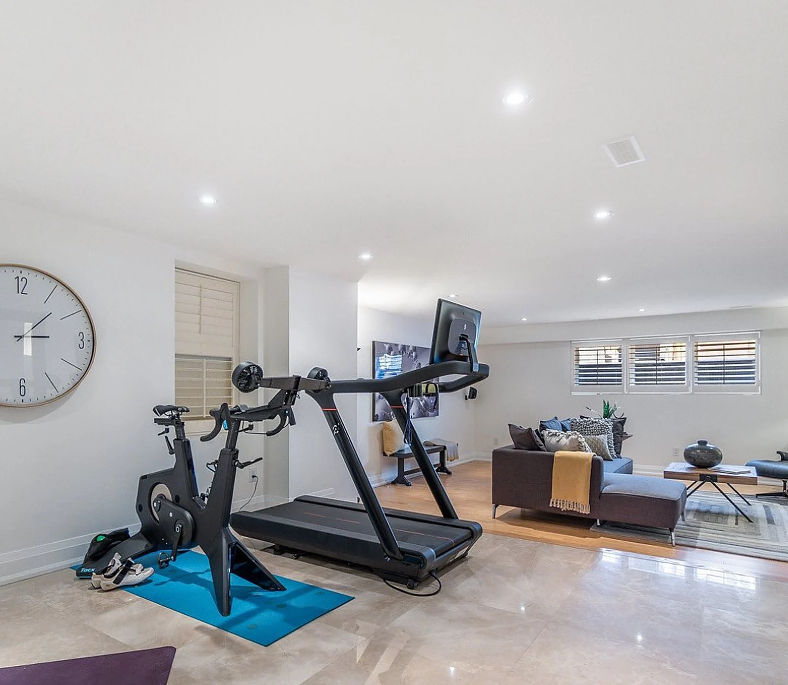 Rosedale lower level gym area