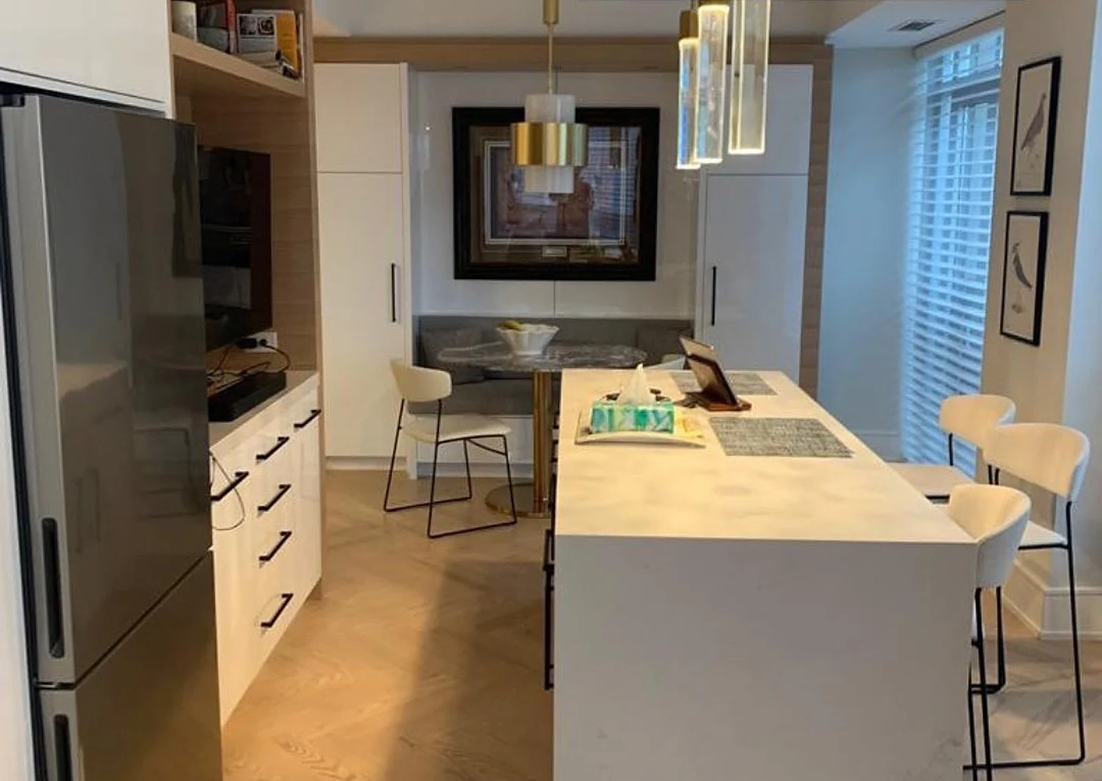 Yorkville condo kitchen and living area